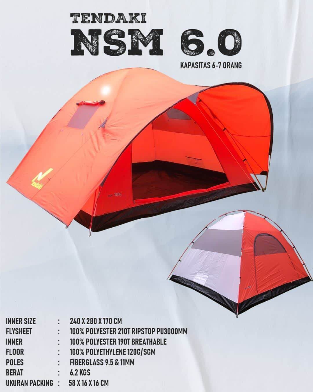 Tenda dome kapasitas 6 orang